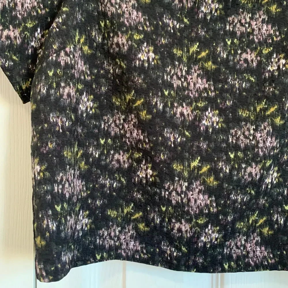 Madewell Hopewell Puff-Sleeve Crop Top Dark Floral Size XS